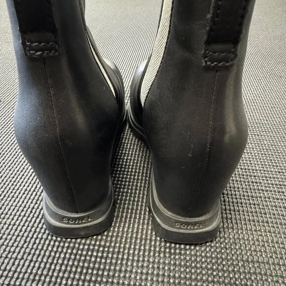 Womens SOREL Joan Wedge Boot Black leather size 9.5 - Picture 5 of 6